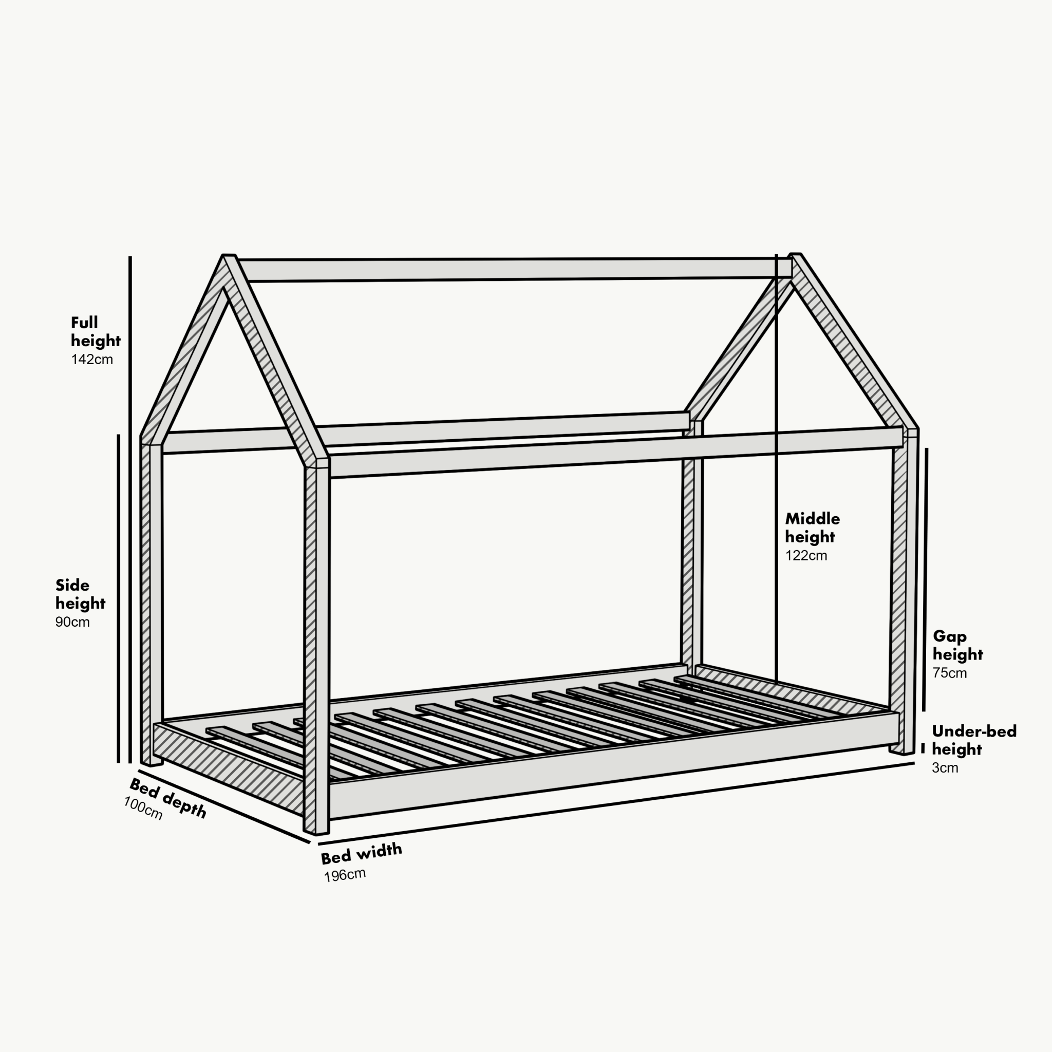 Bethwin Solid Wood Kid's House Bed in White