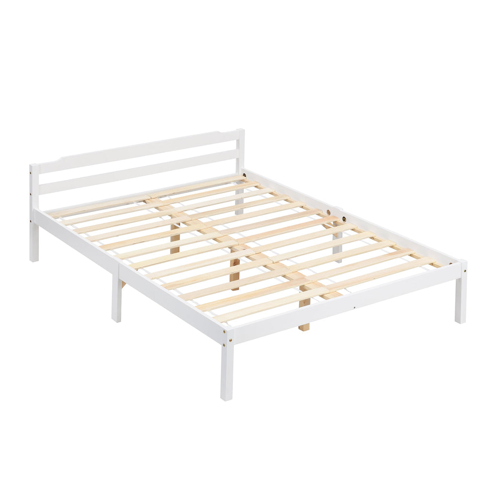 Curran Solid Wood Bed Frame in White UK Sizes