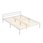Curran Solid Wood Bed Frame in White UK Sizes