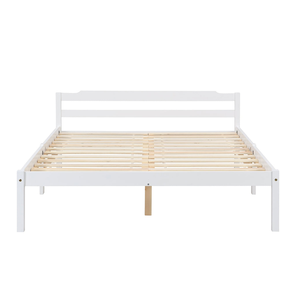 Curran Solid Wood Bed Frame in White UK Sizes