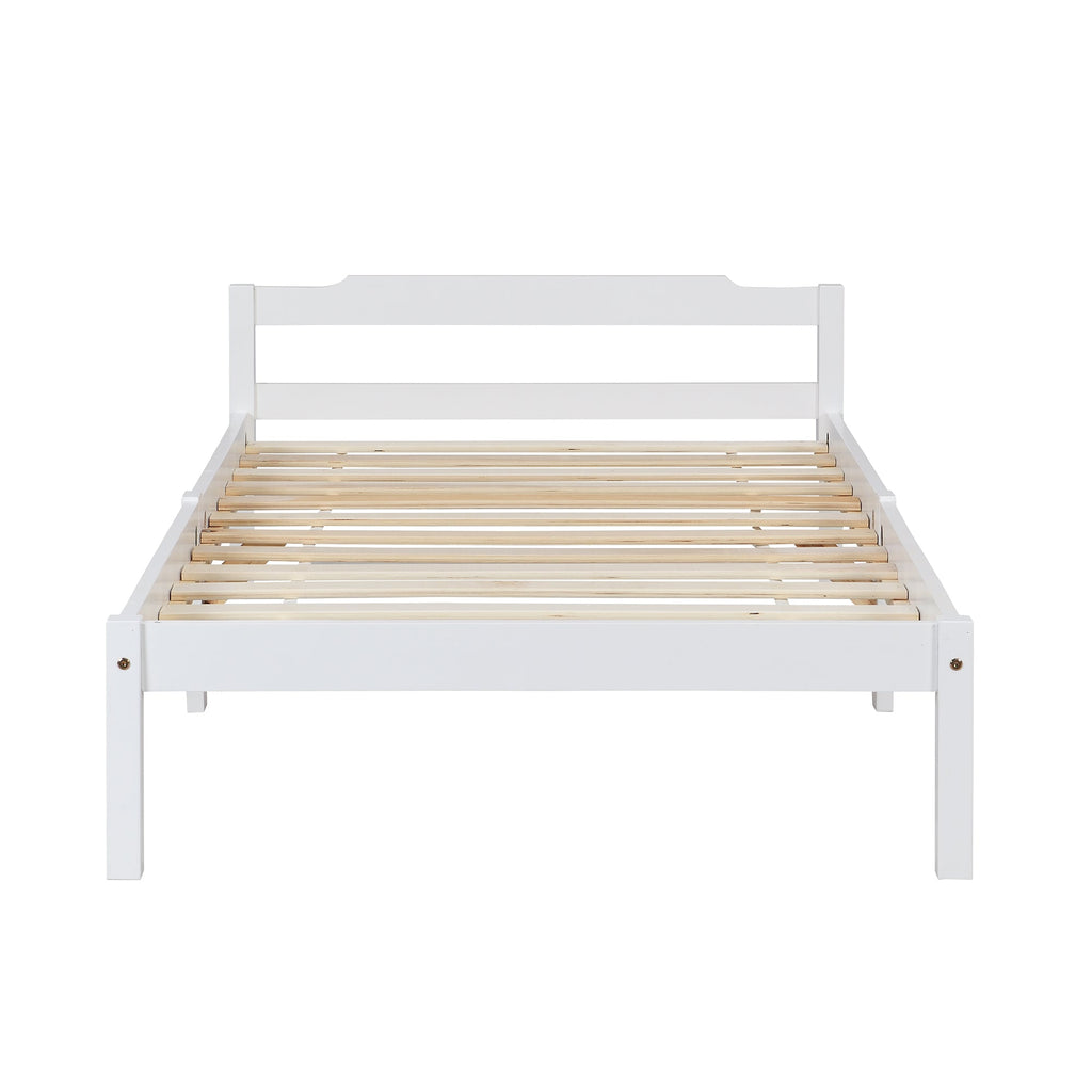 Curran Solid Wood Bed Frame in White UK Sizes