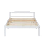 Curran Solid Wood Bed Frame in White UK Sizes
