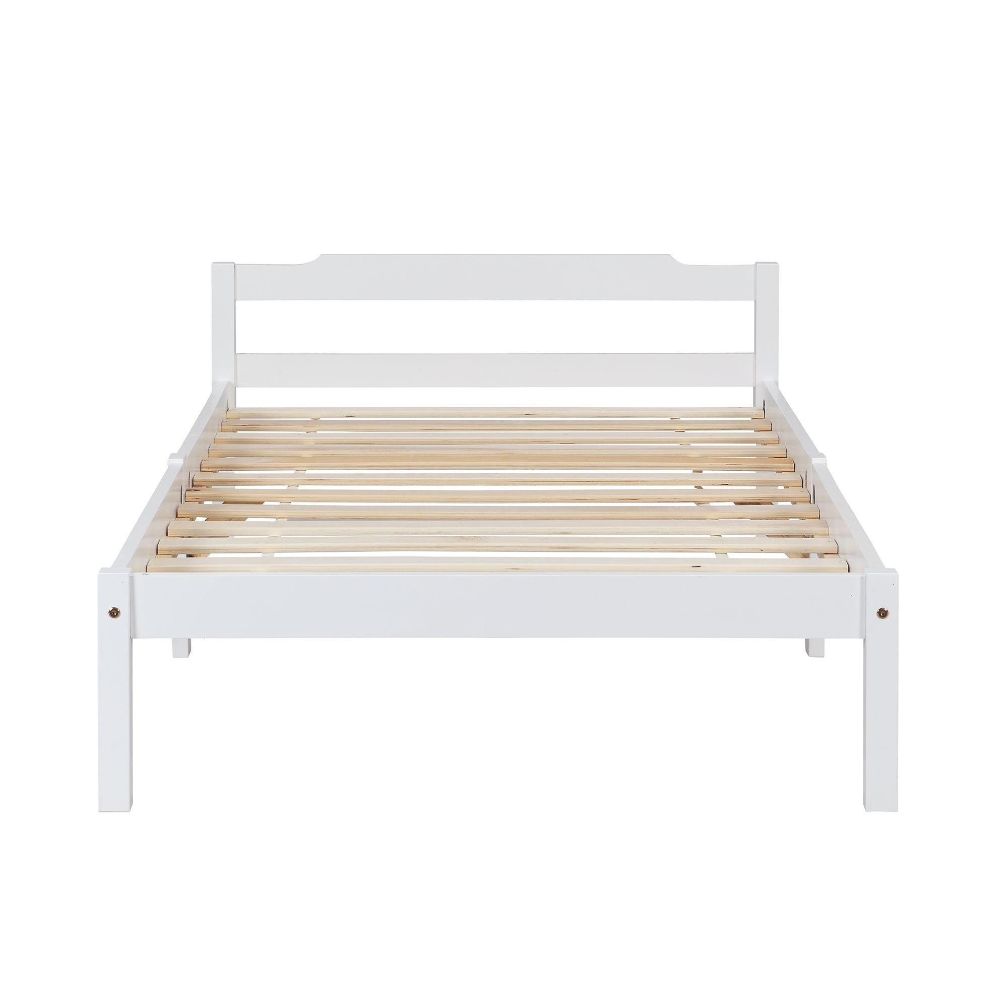 Curran Solid Wood Bed Frame in White UK Sizes