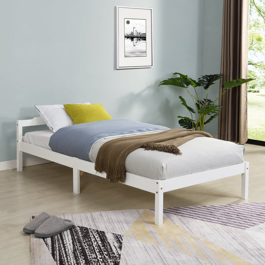 Curran Solid Wood Bed Frame in White UK Sizes