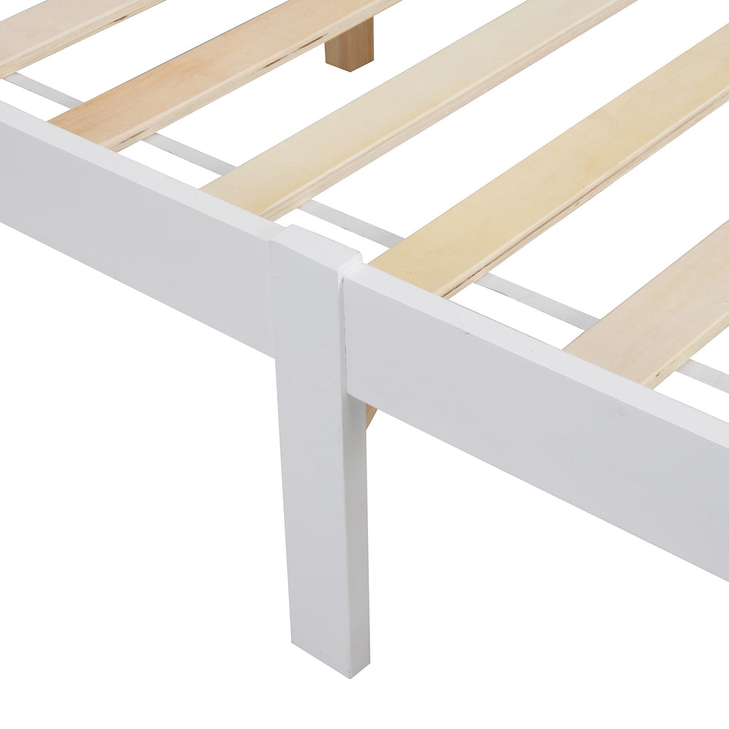 Curran Solid Wood Bed Frame in White UK Sizes