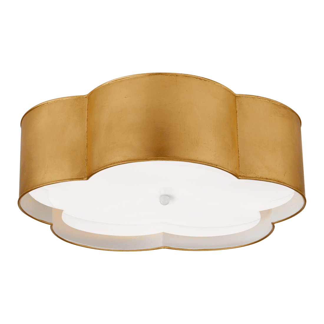 Bryce Large Flower Flush Mount - Gild & White with Frosted Acrylic