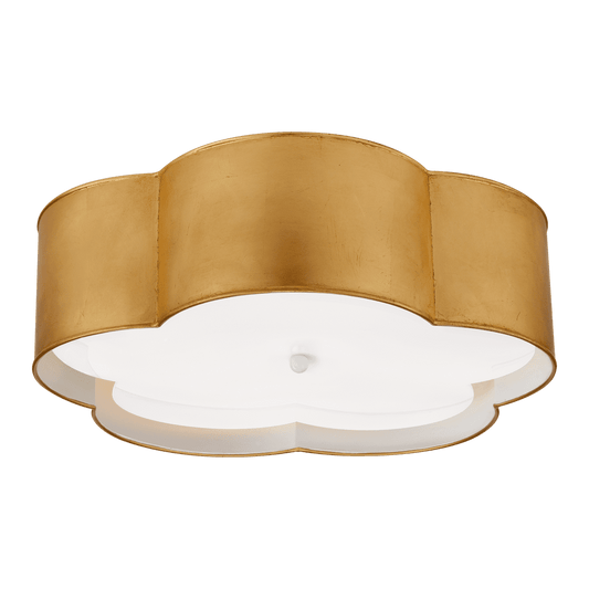 Bryce Large Flower Flush Mount - Gild & White with Frosted Acrylic