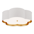 Bryce Large Flower Flush Mount - White & Gild with Frosted Acrylic