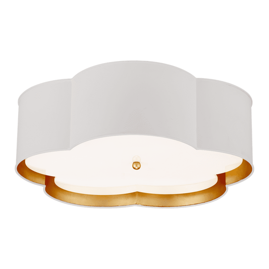 Bryce Large Flower Flush Mount - White & Gild with Frosted Acrylic