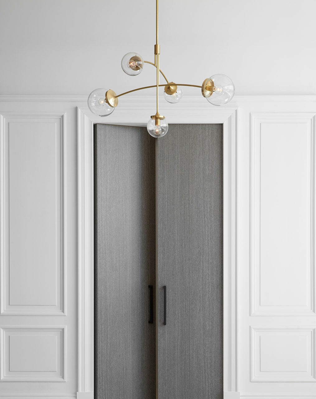 Prescott Medium Mobile Chandelier - Soft Brass with Clear Glass