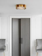 Melange Large Flush Mount - Antique-Burnished Brass with Alabaster