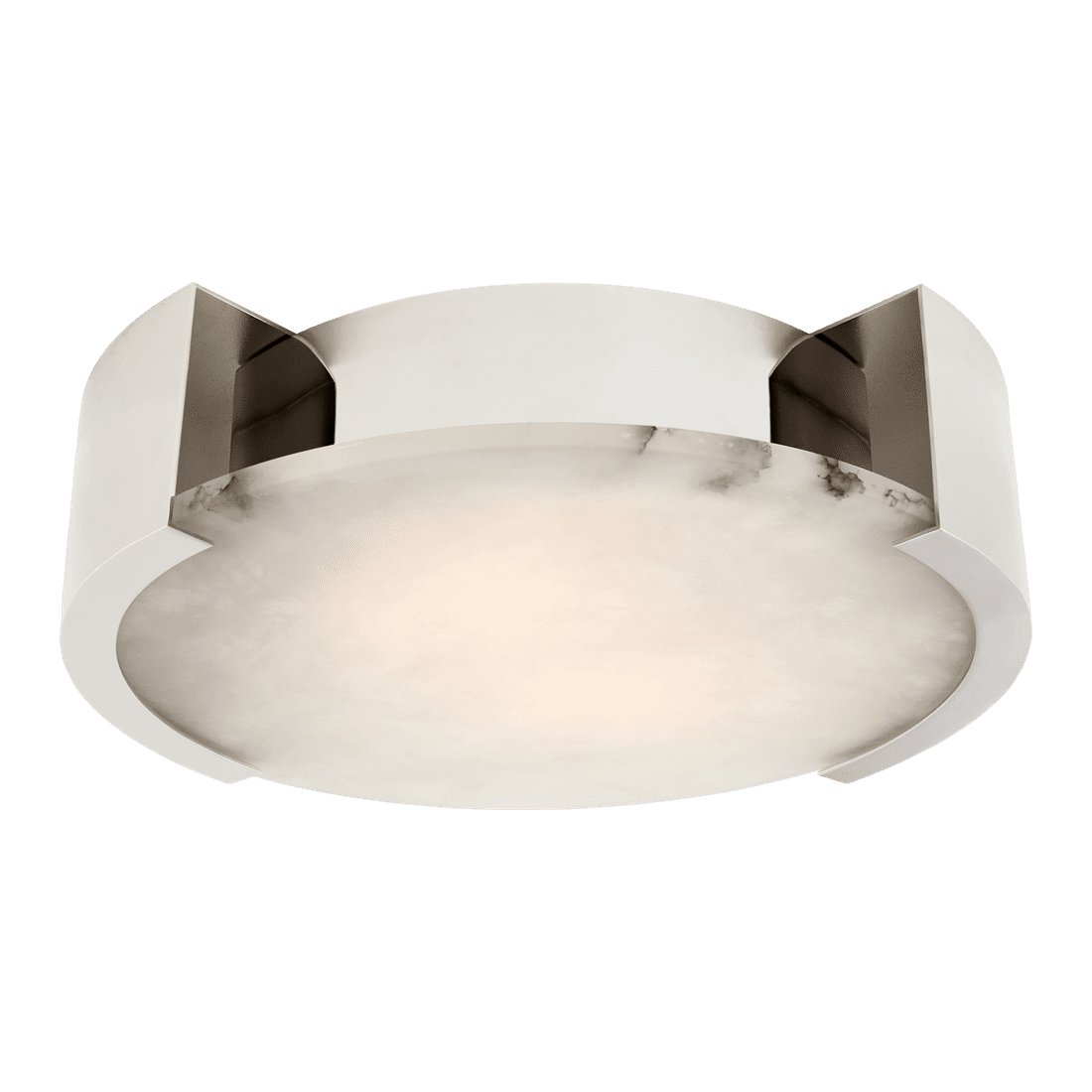 Melange Large Flush Mount - Polished Nickel with Alabaster