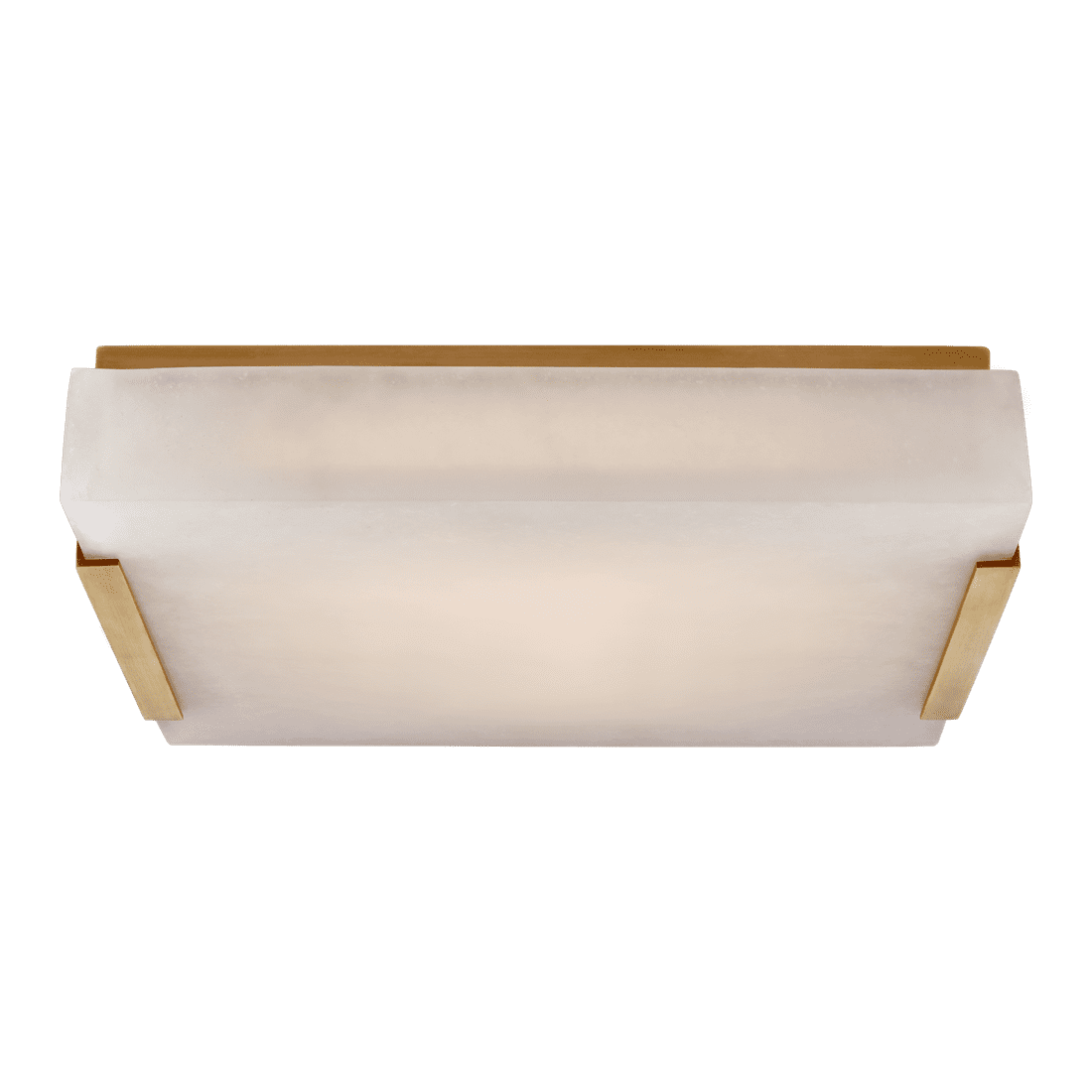 Covet Medium Flush Mount - Antique-Burnished Brass with Alabaster