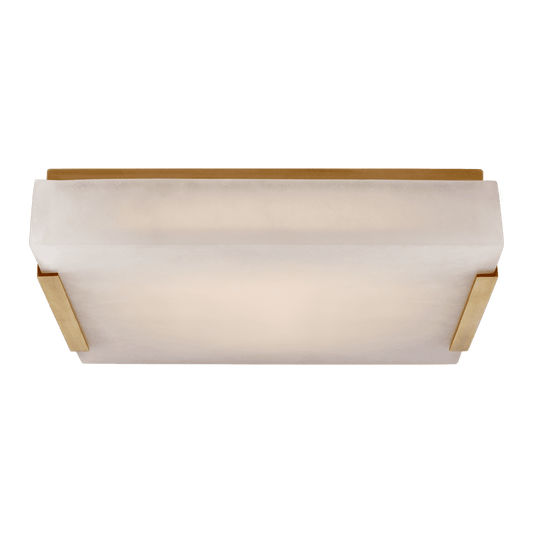 Covet Medium Flush Mount - Antique-Burnished Brass with Alabaster