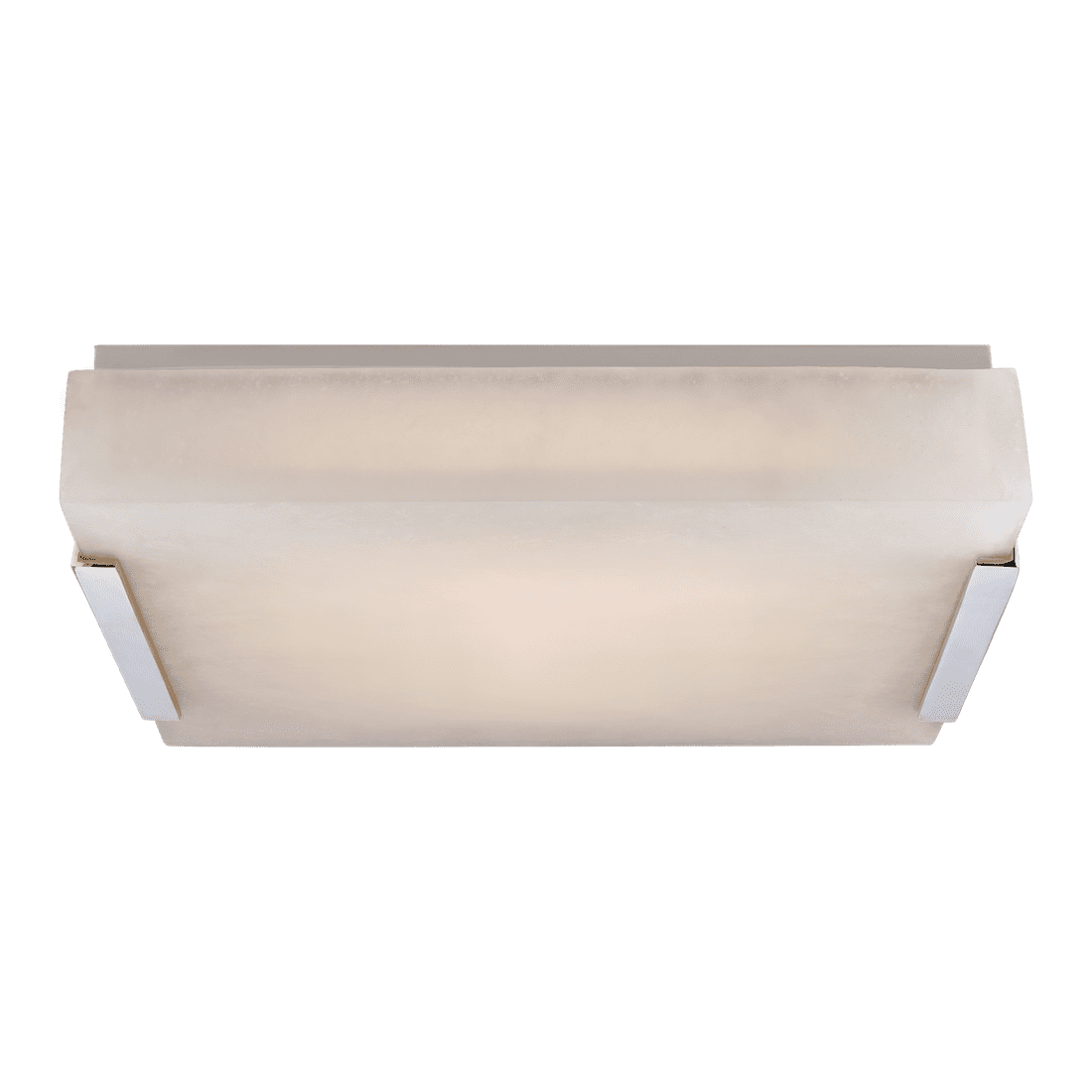 Covet Medium Flush Mount - Polished Nickel with Alabaster