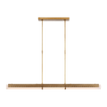 Precision Large Linear Chandelier - Antique-Burnished Brass with White Glass