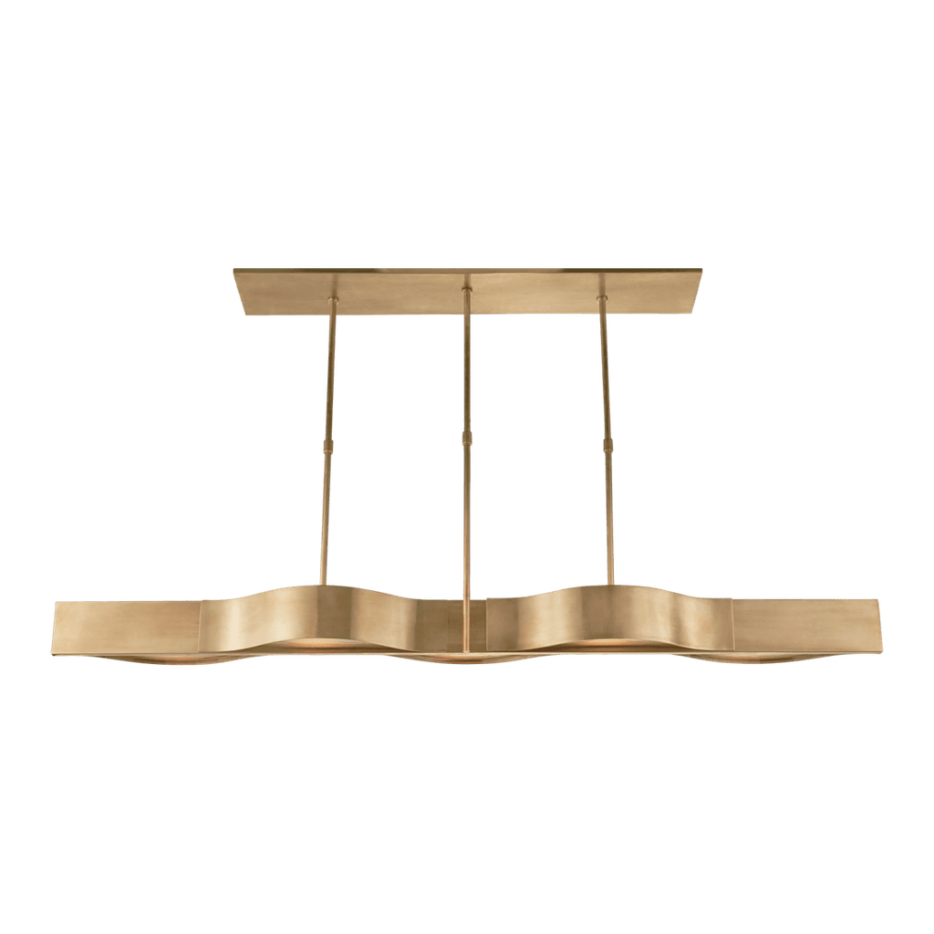 Avant Large Linear Pendant - Antique-Burnished Brass with Frosted Glass