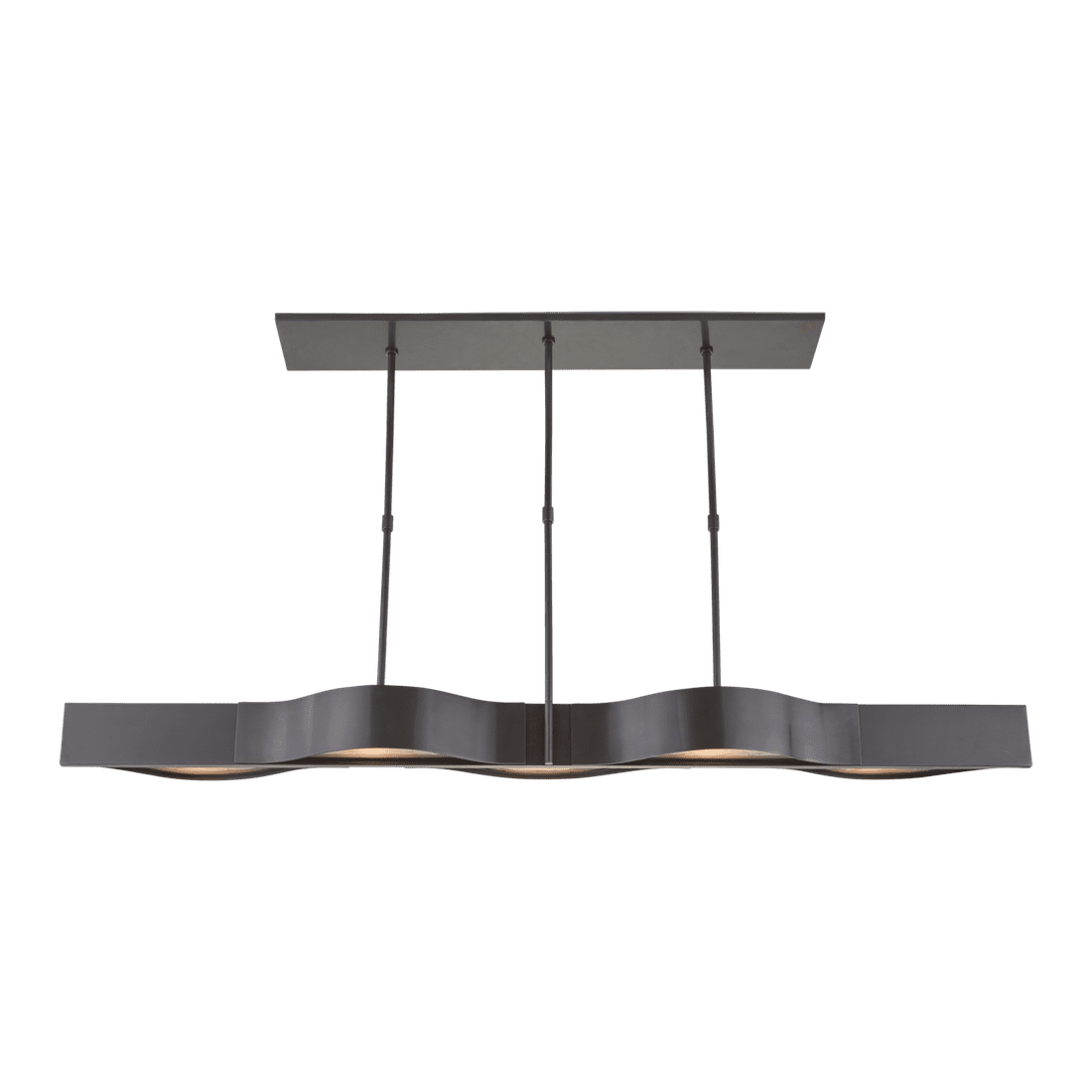 Avant Large Linear Pendant - Bronze with Frosted Glass