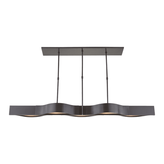 Avant Large Linear Pendant - Bronze with Frosted Glass