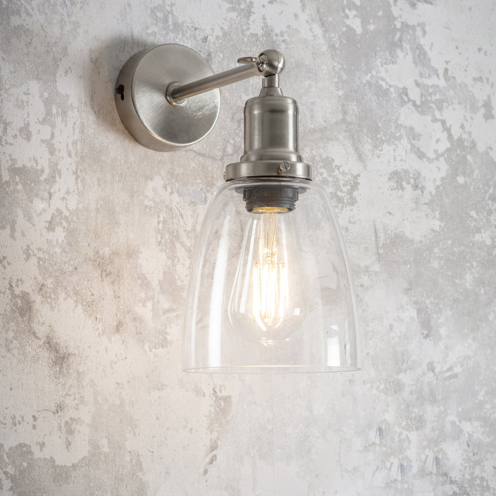 Hoxton Dome Wall Light - Satin Nickel