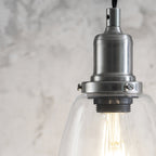 Trio of Hoxton Domed Pendant Light - Satin Nickel