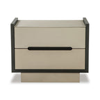 Antara Bedside Table - Taupe Leather Matte Black | Outlet