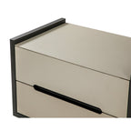 Antara Bedside Table - Taupe Leather Matte Black | Outlet