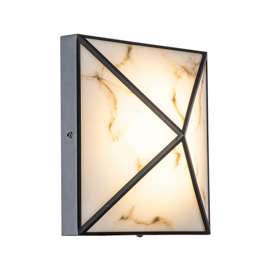 Abacus Wall Lamp - Black & Alabaster Effect