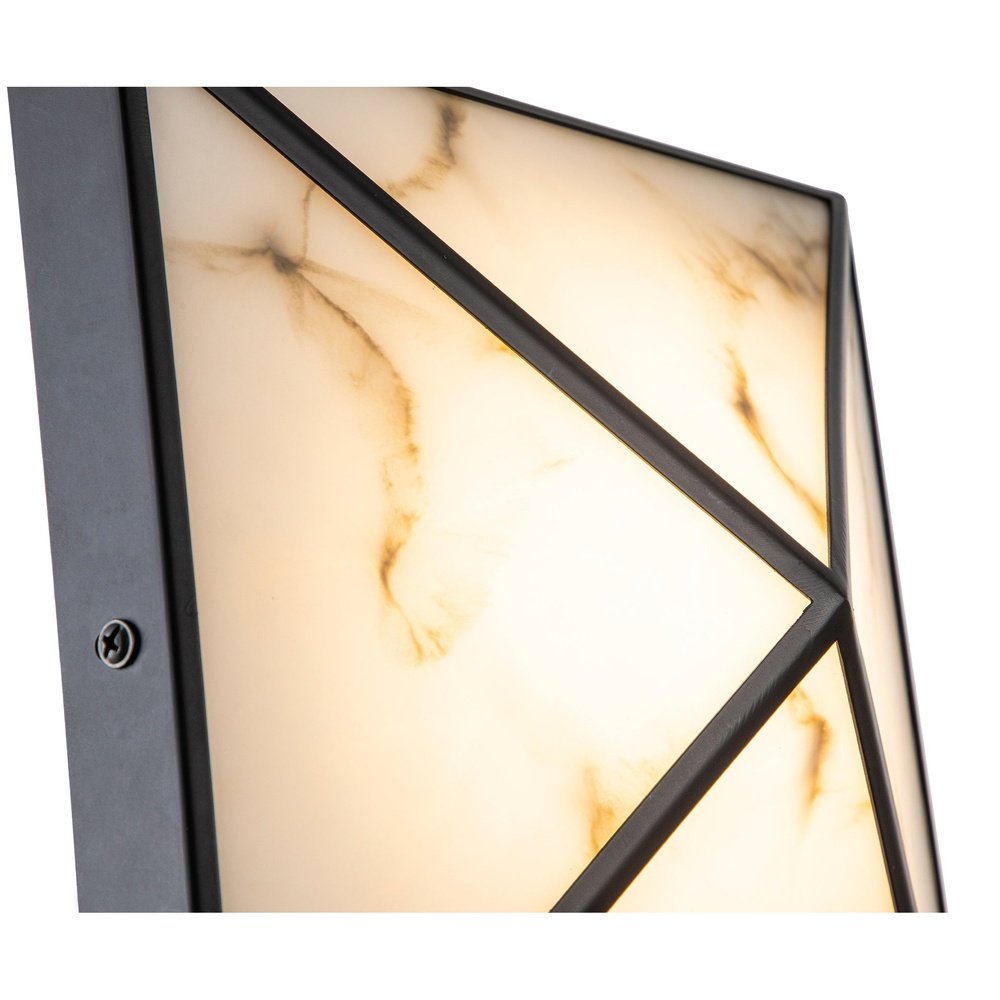Abacus Wall Lamp - Black & Alabaster Effect