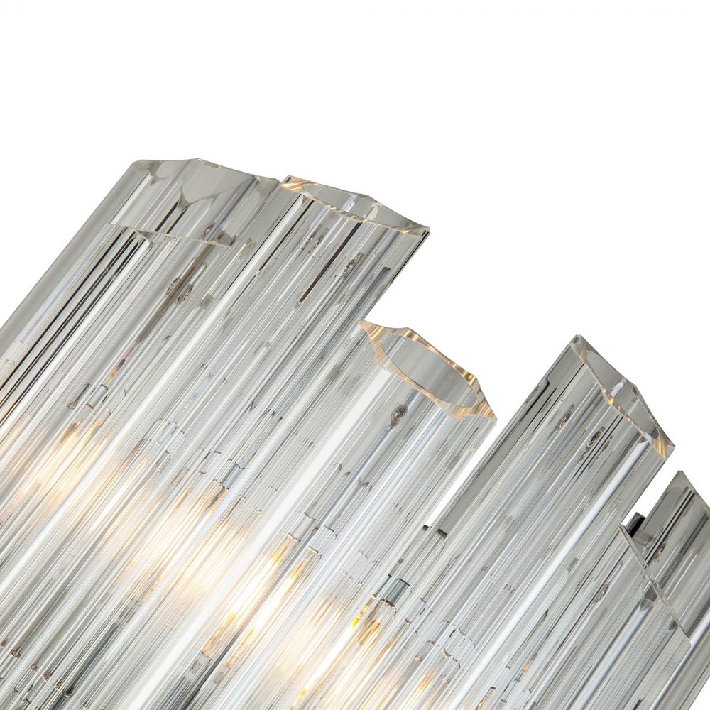 Quartz Wall Light - Translucent Crystal & Polished Nickel