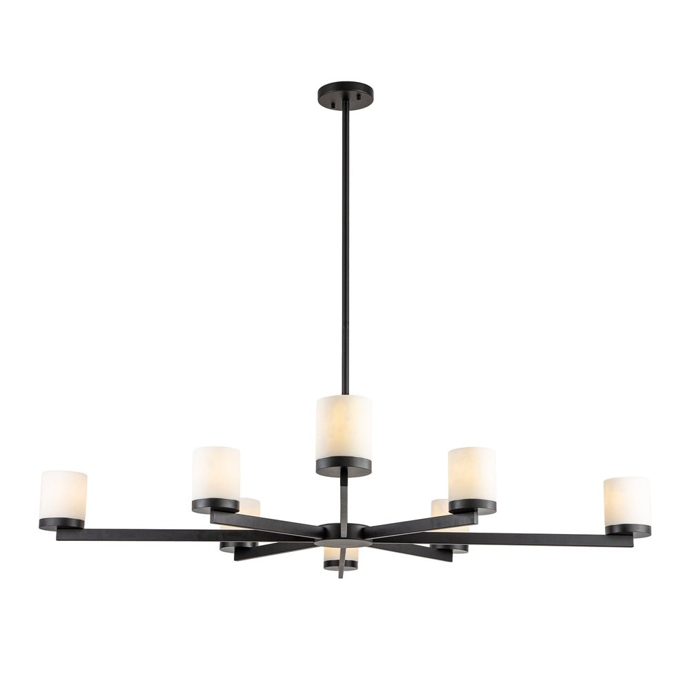 Olina Pendant Lamp - Black & Alabaster Effect
