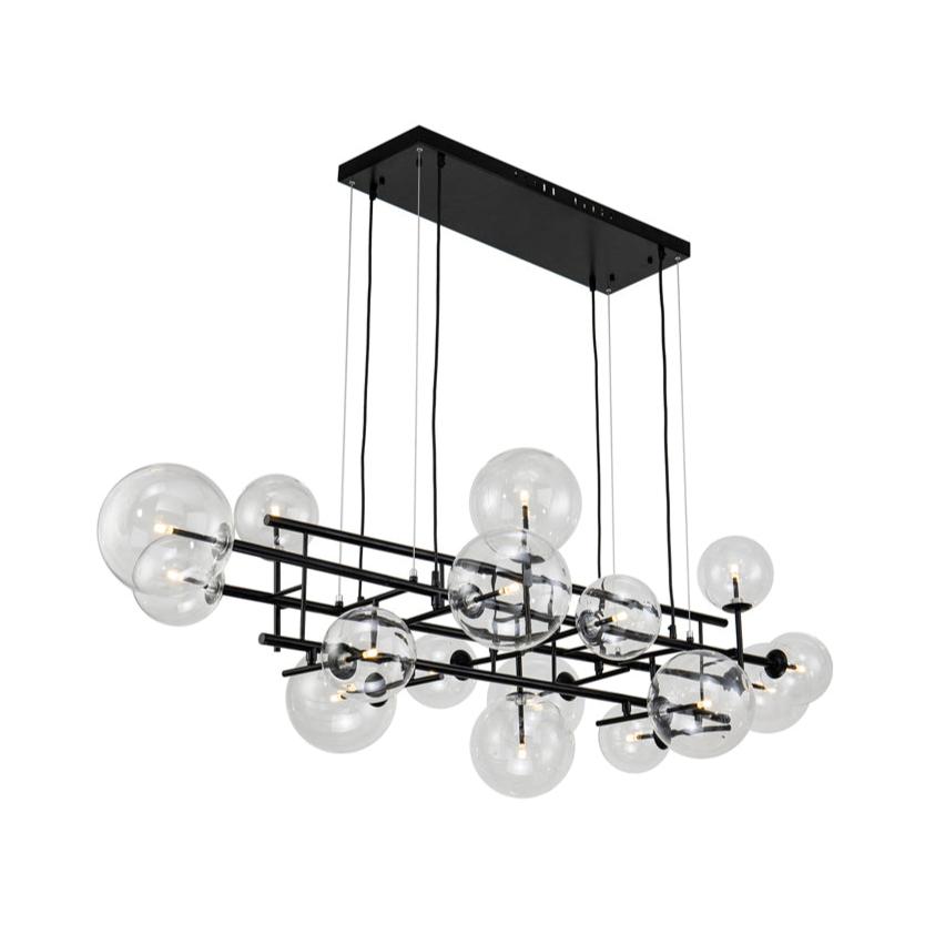 Icardi Pendant Lamp - Matt Black & Glass