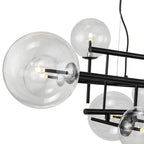 Icardi Pendant Lamp - Matt Black & Glass
