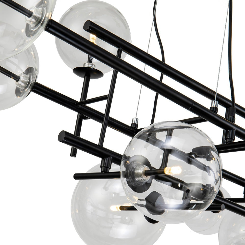 Icardi Pendant Lamp - Matt Black & Glass