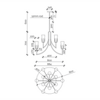 Magestic Chandelier - Black & White Glass