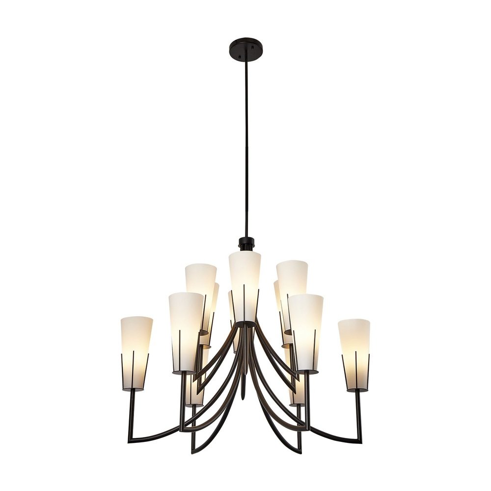 Magestic Chandelier - Black & White Glass