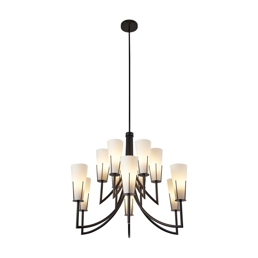 Magestic Chandelier - Black & White Glass