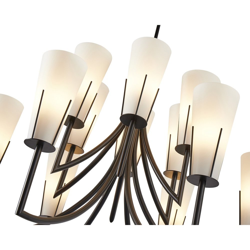 Magestic Chandelier - Black & White Glass