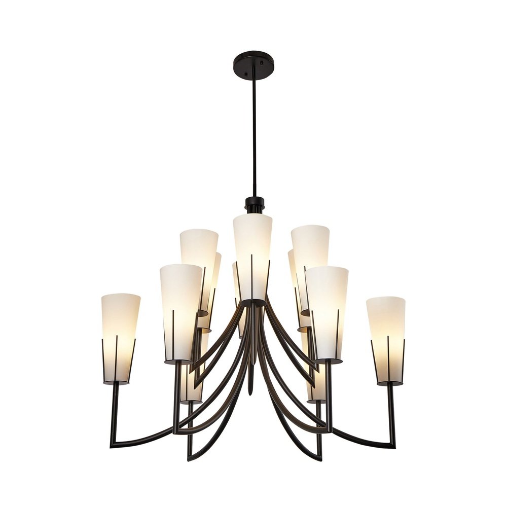 Magestic Chandelier - Black & White Glass