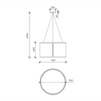 Baltimore Pendant Lamp - Matt Black & White Linen