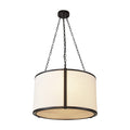Baltimore Pendant Lamp - Matt Black & White Linen