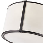 Baltimore Pendant Lamp - Matt Black & White Linen
