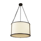 Baltimore Pendant Lamp - Matt Black & White Linen