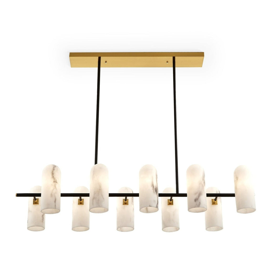 Amatti Long Chandelier - Black & Alabaster Effect