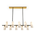 Amatti Long Chandelier - Black & Alabaster Effect