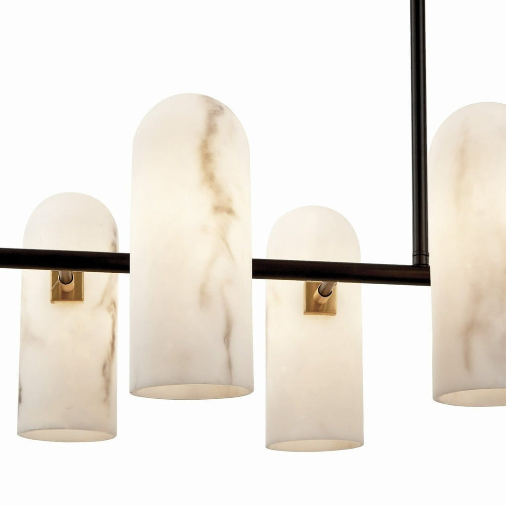 Amatti Long Chandelier - Black & Alabaster Effect