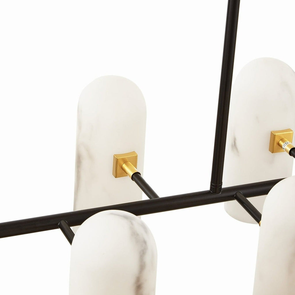 Amatti Long Chandelier - Black & Alabaster Effect