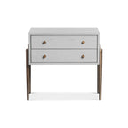 Nella Bedside Table - London Fog & Hammered Dark Bronze