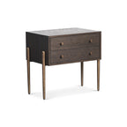Nella Bedside Table - Dark Brushed Brown & Hammered Dark Bronze