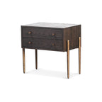 Nella Bedside Table - Dark Brushed Brown & Hammered Dark Bronze